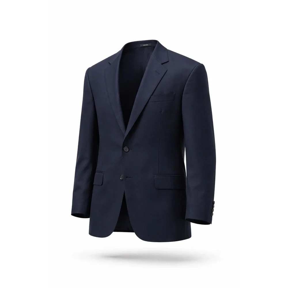 Hickey Freeman Loro Piana Mens Blazer 100% Wool Sz 46L Black Super‎ 130s
